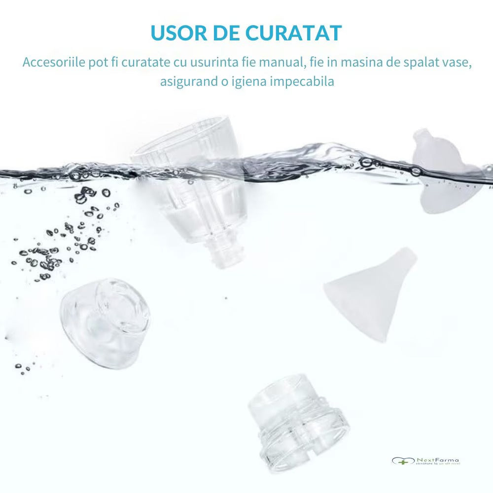 Aspirator nazal electric pentru bebelusi si copii, 2 trepte de aspirare, Portabil, 2 capete de silicon