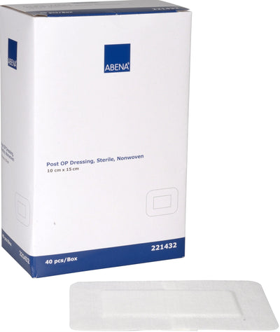 ABENA Plasturi sterili din material netesut, antibacterieni, Post OP, 10 x15 cm, 40 buc.