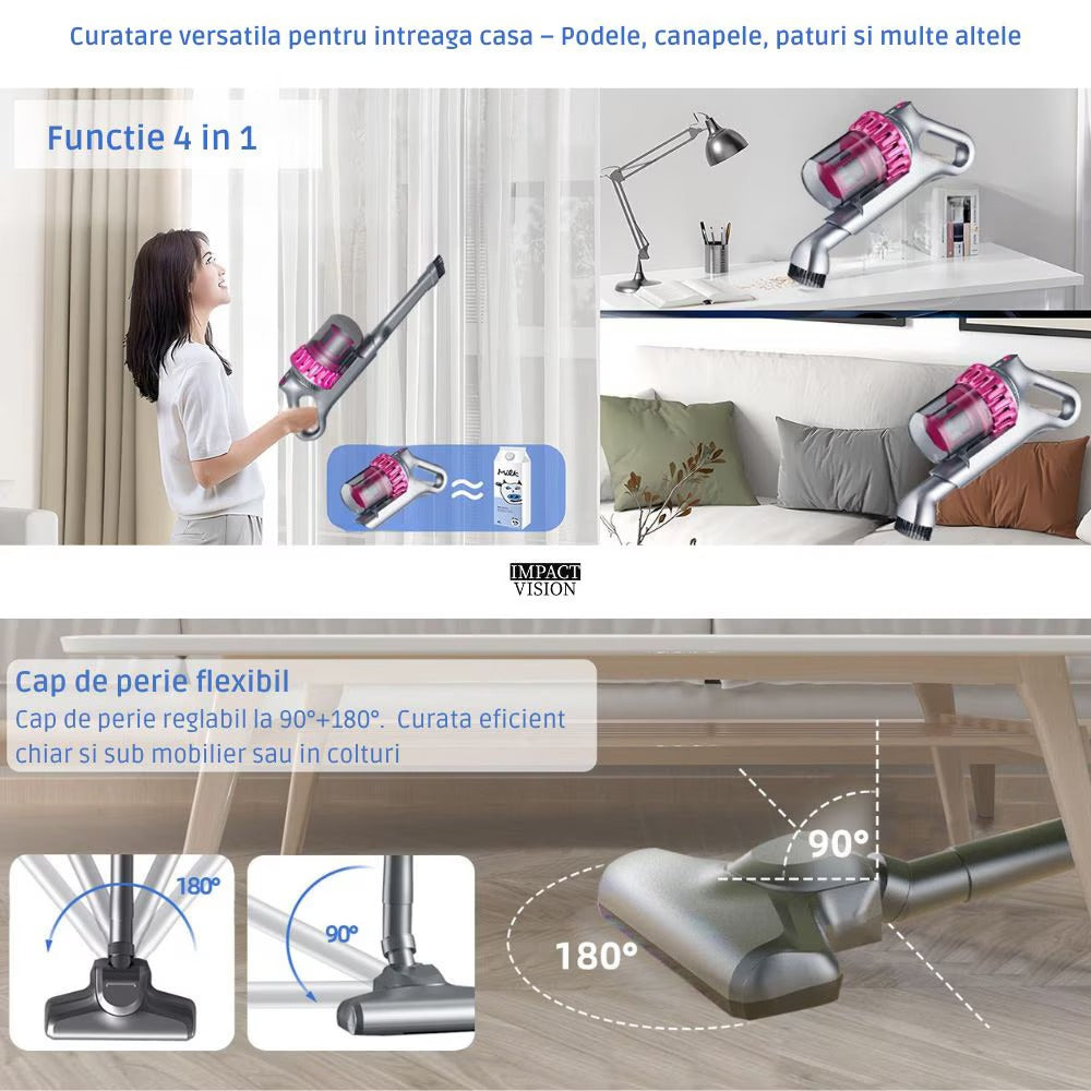 Aspirator vertical si portabil Antiacarieni, Filtru Hepa, 4 in 1, 10000 Pa
