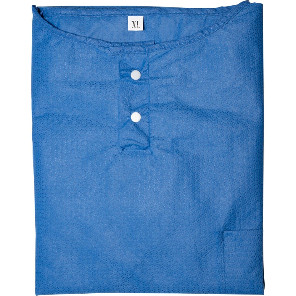 ABENA Bluza medicala Clean Air, XXL, extra soft, antistatica, albastra, cu margini finisate