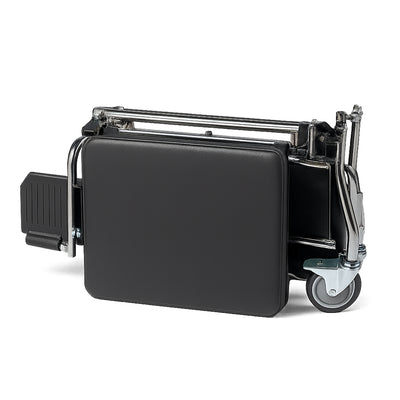 Scaun de toaleta cu roti, pliabil, sezut detasabil, otel cromat