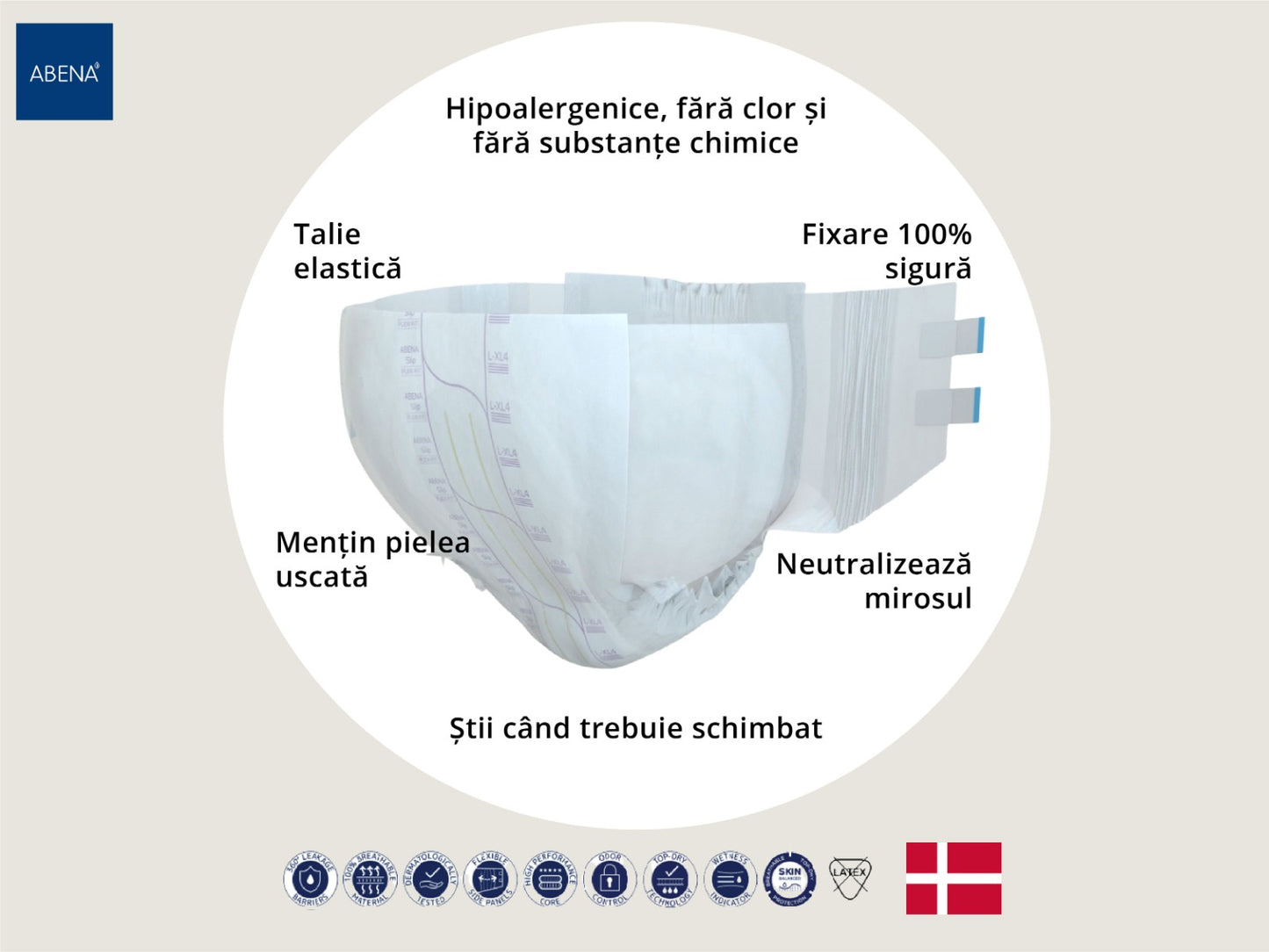 Scutece hipoalergenice pentru adulti Abena, Slip Flexi Fit Premium