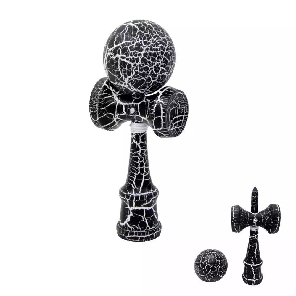 Kendama profesionala din lemn, 18 cm –CRACK cu design crapat, culori diverse