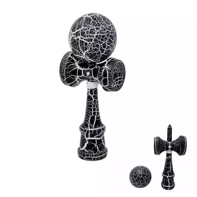 Kendama profesionala din lemn, 18 cm –CRACK cu design crapat, culori diverse