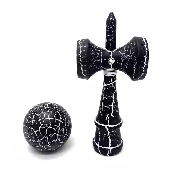 Kendama profesionala din lemn, 18 cm –CRACK cu design crapat, culori diverse