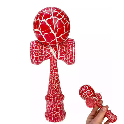 Kendama profesionala din lemn, 18 cm –CRACK cu design crapat, culori diverse