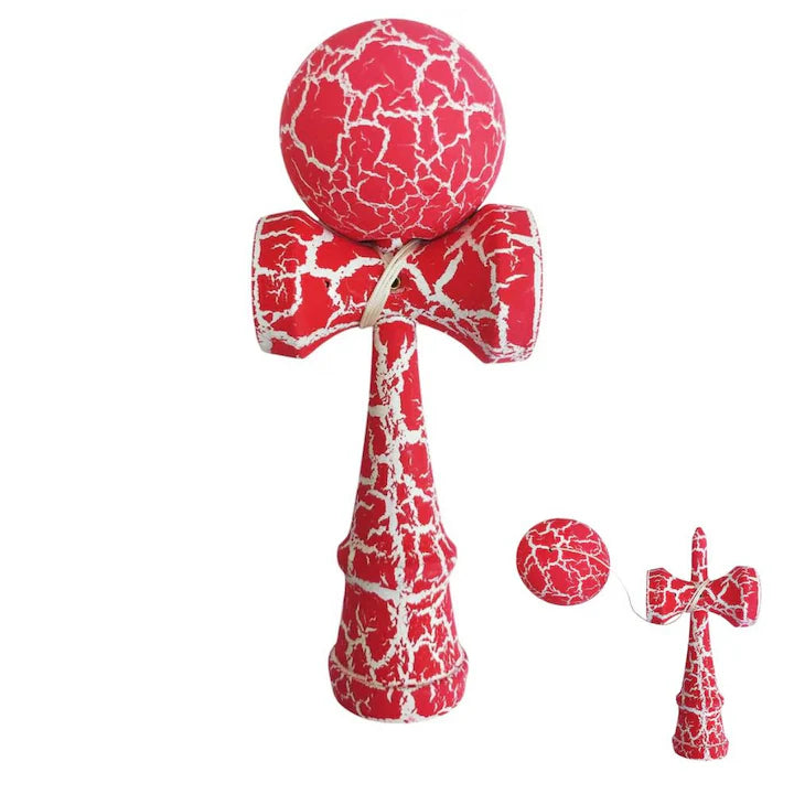 Kendama profesionala din lemn, 18 cm –CRACK cu design crapat, culori diverse
