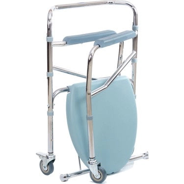 Scaun WC cu vas de toaletă cu capac și roți