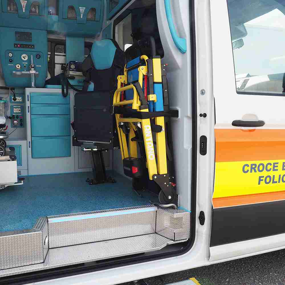 LG EVACU PLUS – Scaun profesional de evacuare, mecanic, cu șenile, pentru transportul pacienților pe scări