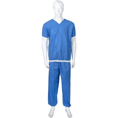 ABENA Pantalon medical Clean Air, extra soft, antistatic, albastru, cu mansete