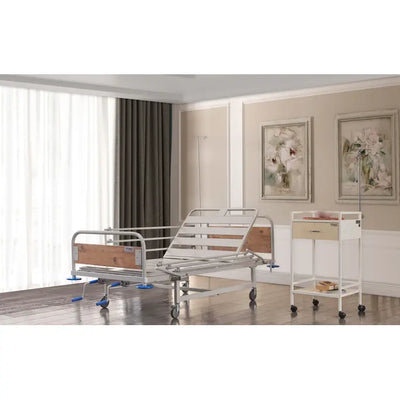 Pat spital, 3 sectiuni reglabile, capete material lemnos TM-D 4017