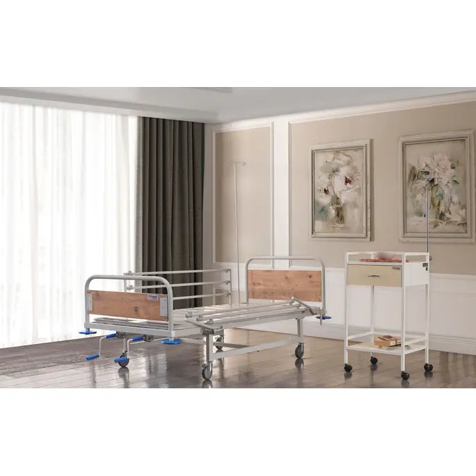 Pat spital, 3 sectiuni reglabile, capete material lemnos TM-D 4017