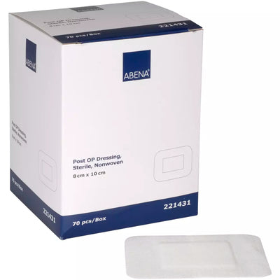 ABENA Plasturi sterili din material netesut , antibacterieni,Post OP, 8 x10 cm, 70 buc.