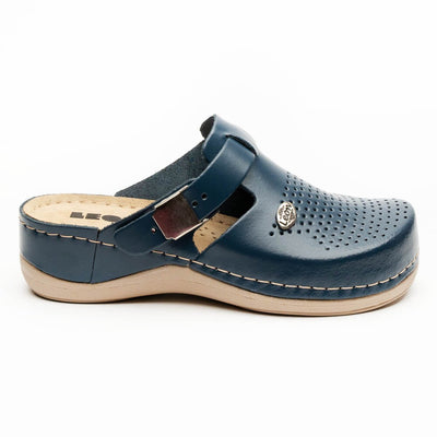 Saboti medicali de dama, din piele, bleumarin, Leon NEW