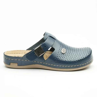 Saboti medicali, de dama, din piele, bleumarin, Leon EXTRA