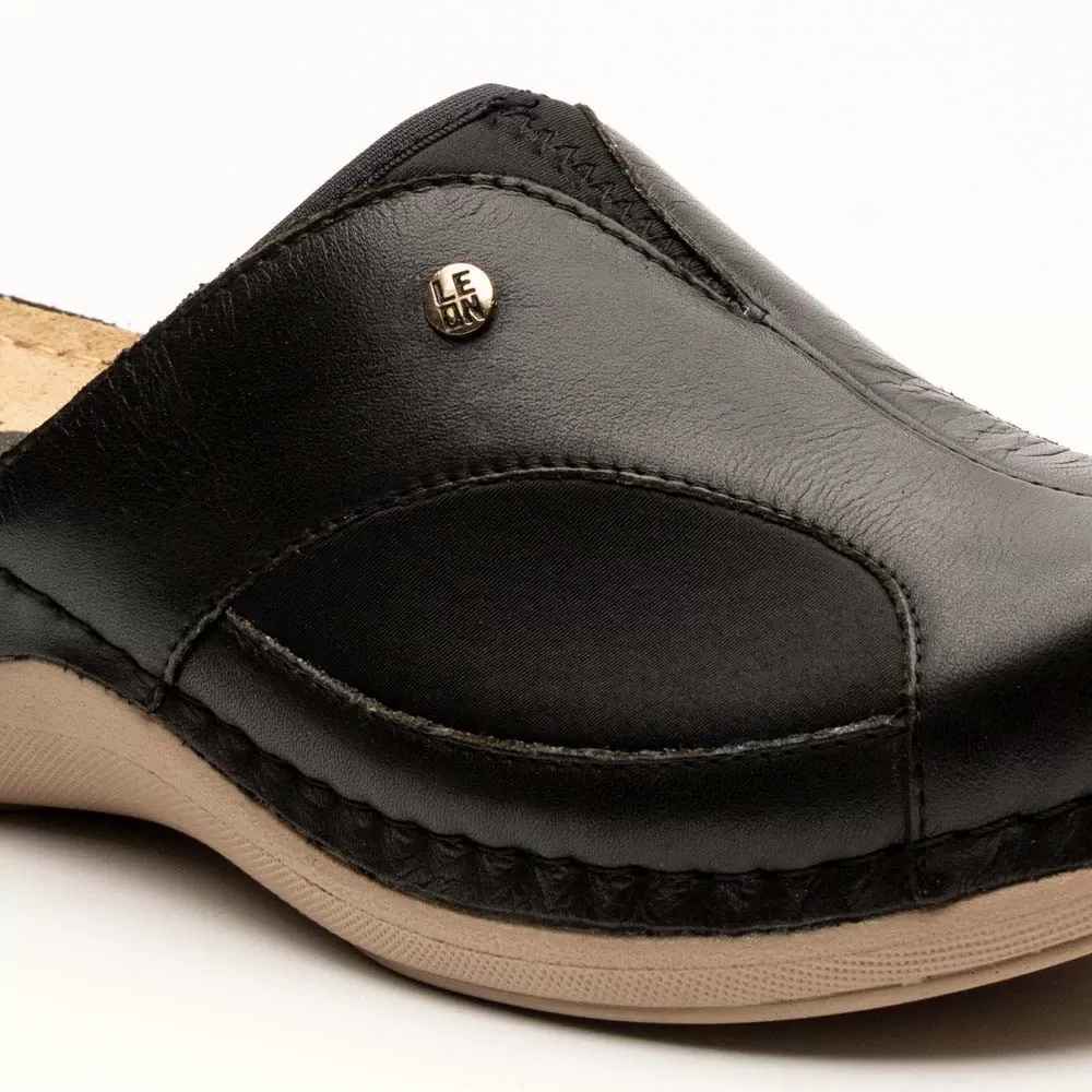 Saboti medicali, de dama, din piele, negru, Leon Comfort