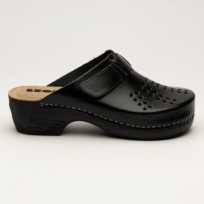 Saboti medicali Leon, de dama, din piele, negru Trend