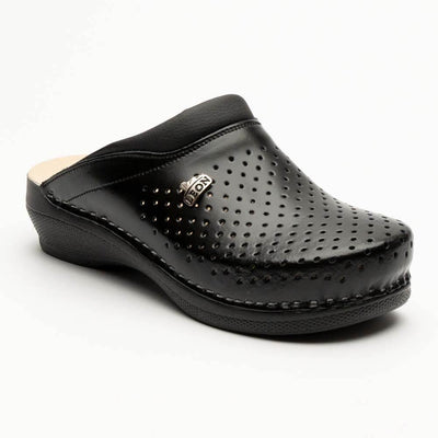 Saboti medicali, unisex, din piele, negru, Leon New