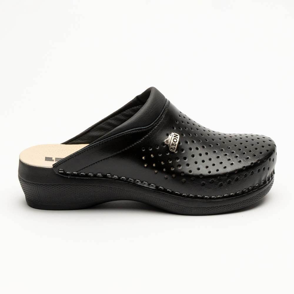 Saboti medicali, unisex, din piele, negru, Leon New
