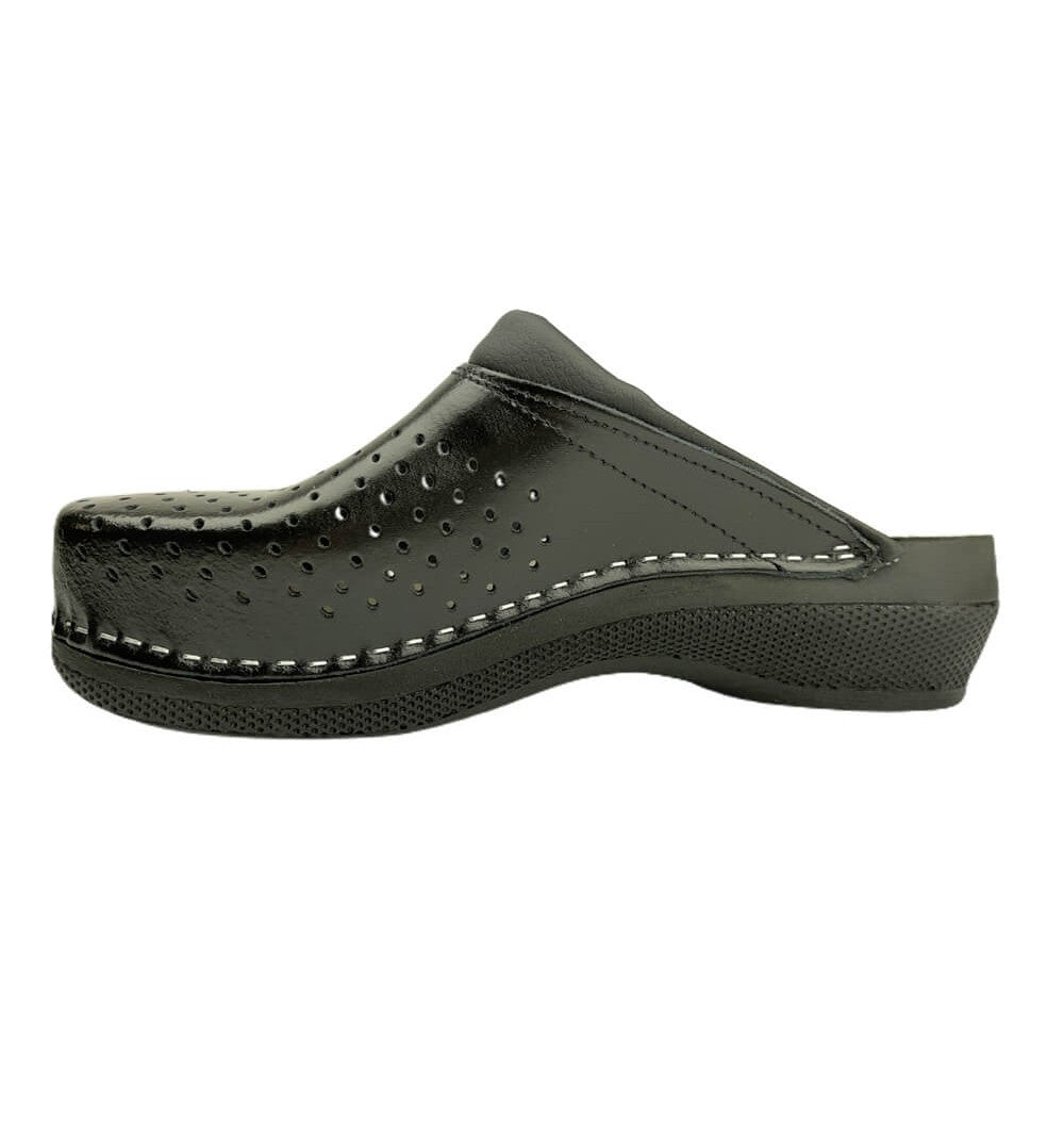 Saboti medicali, unisex, din piele, negru, Leon New