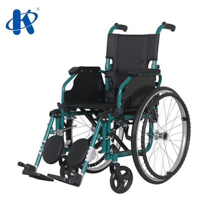 Scaun cu rotile pentru copii, pliabil, ultrausor, din otel, cotiere rabatabile, suport picioare reglabil, manere pliabile, 100 kg, KY980AC-35