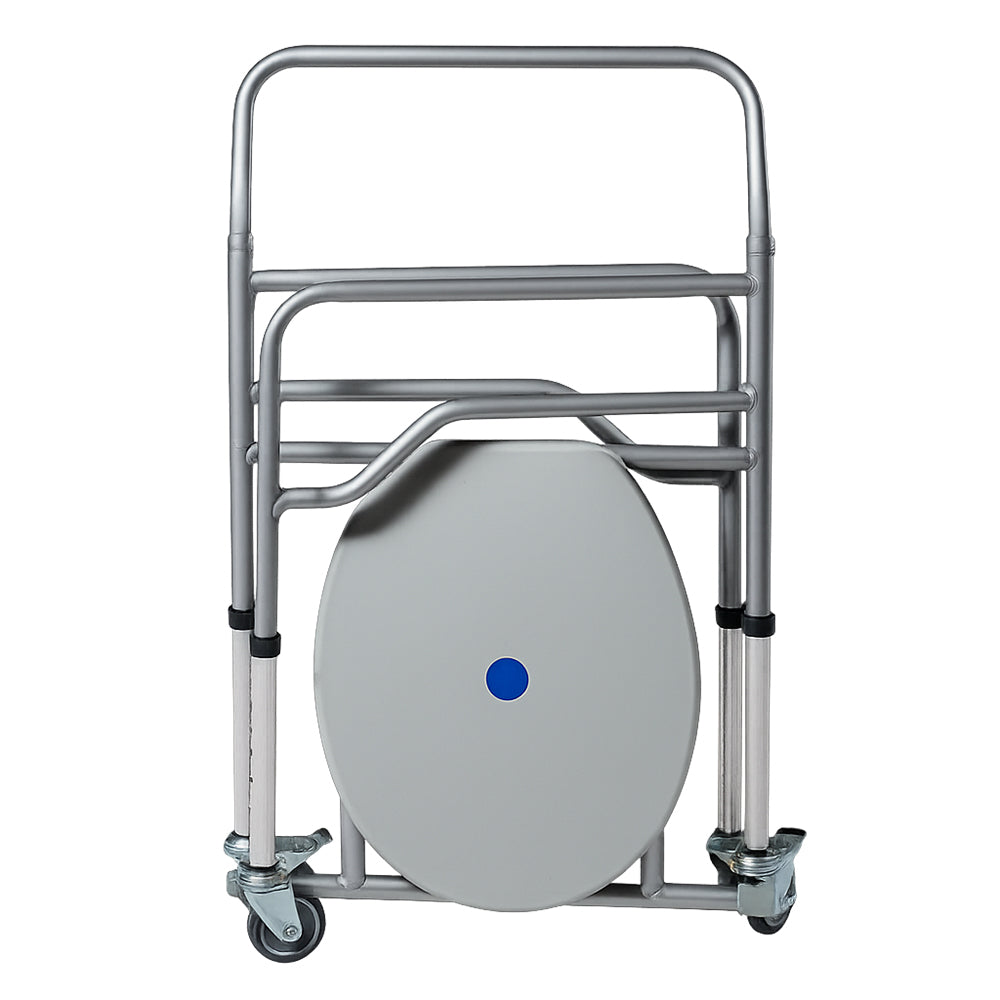 Scaun de toaleta cu roti, pliabil, metal