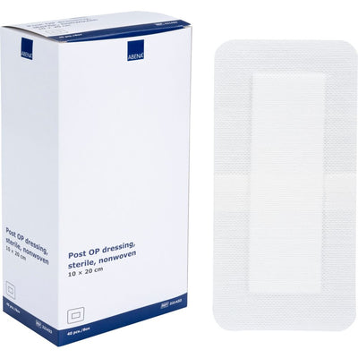 ABENA Plasturi sterili din material netesut, antibacterieni, Post OP, 10 x20 cm, 40 buc.