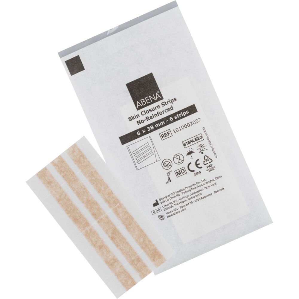 Abena Plasturi de sutura , bej,  38x6mm beige, 6 benzi/ folie