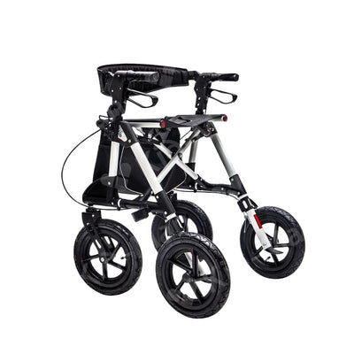 Rolator cu 4 roți MEGO, pliabil, mânere reglabile pe înălțime, frâne integrate