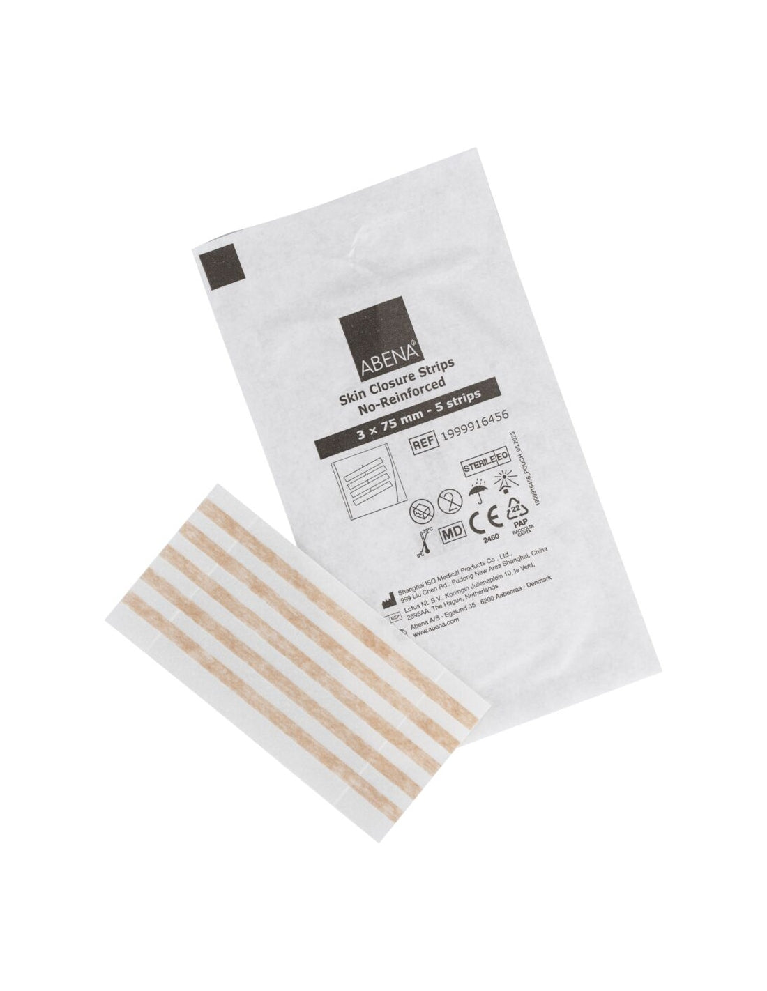 Abena Plasturi de sutura , 75x3 mm, fără latex, sterilă, 70 folii x 5 stripuri