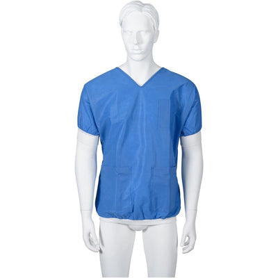 ABENA Bluza medicala, extra soft, antistatica, albastra, cu mansete