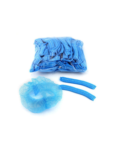 Bonete medicale, albastre, netesute, cu elastic, 100 buc.