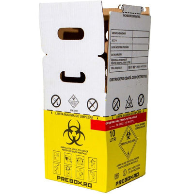 Cutie de carton cu sac pentru deseuri anatomo-patologice ADR, 10 l
