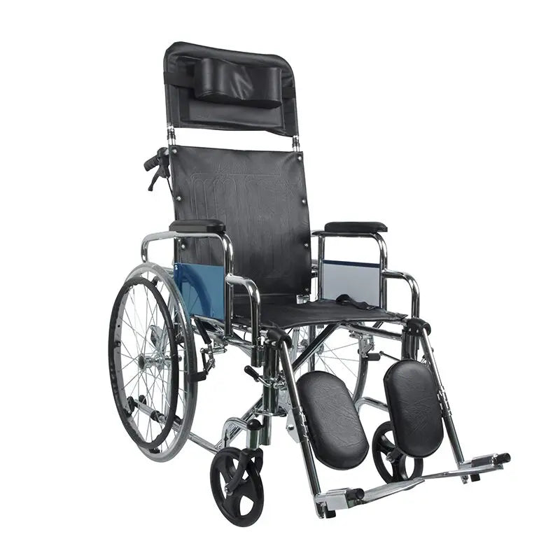 Fotoliu rulant pliabil pentru transport pacienți, spătar reglabil la 180°, 100 kg, KY903GC-46