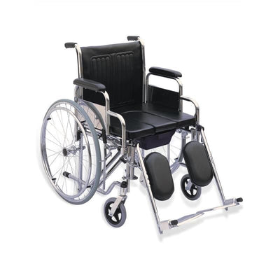 Scaun cu rotile (fotoliu rulant cu vas de toaleta detasabil) pliabil, cotiere fixe din PVC, 120 kg, KY681C-51