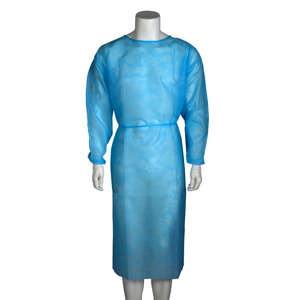 Halat de protecție cu manșetă, ABENA Excellent, M/L-XL, albastru, poliester/PP, nesteril, de unică folosință, 5 buc.