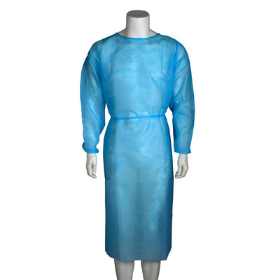 Halat de protecție cu manșetă, ABENA Excellent, M/L-XL, albastru, poliester/PP, nesteril, de unică folosință, 5 buc.