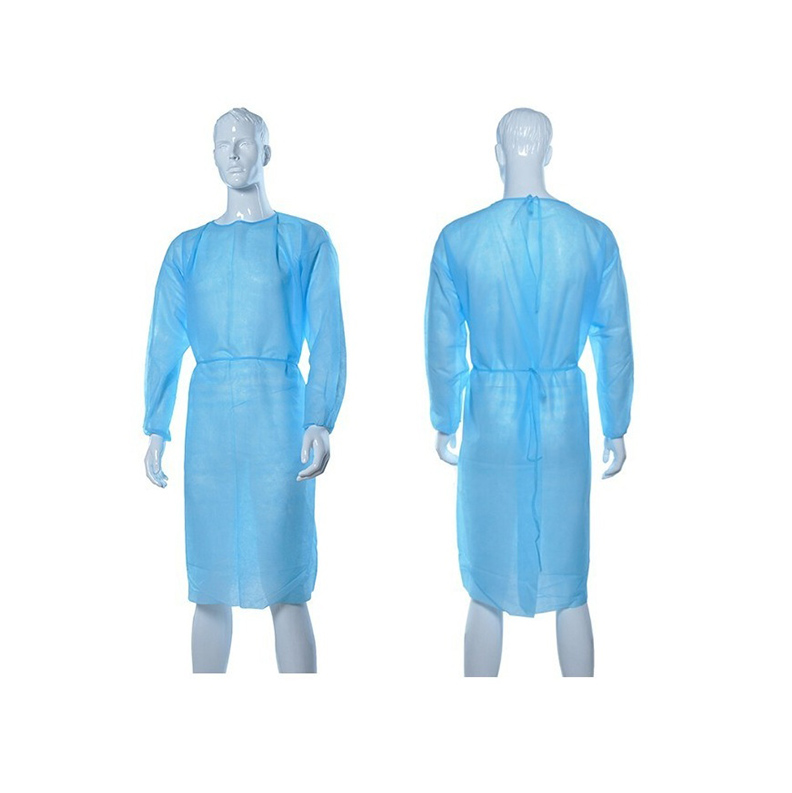 Halat protectie tip vizitator, cu legaturi, albastru - 10 buc