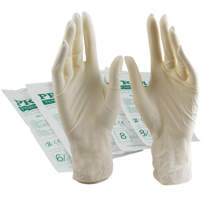 Manusi chirurgicale albe din latex, sterile, nepudrate, PRIMA, diverse marimi, 1 pereche