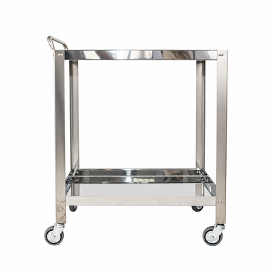 Cărucior medical din inox pentru instrumentar și pansamente, cu 2 polițe, Titanox M600867/08