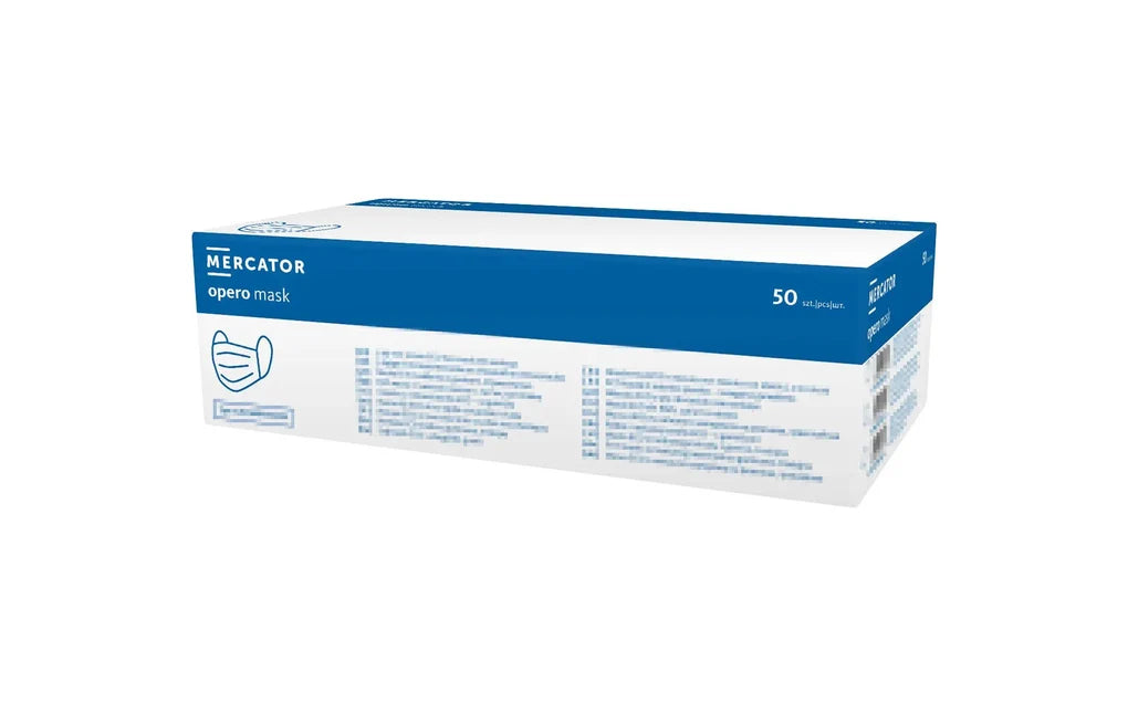 Masca chirurgicală OPERO cu elastice după urechi, neagră, tip IIR