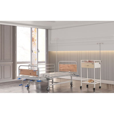 Pat spital, 3 sectiuni reglabile, capete material lemnos TM-D 4017
