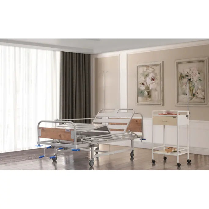 Pat spital, 3 sectiuni reglabile, capete material lemnos TM-D 4017