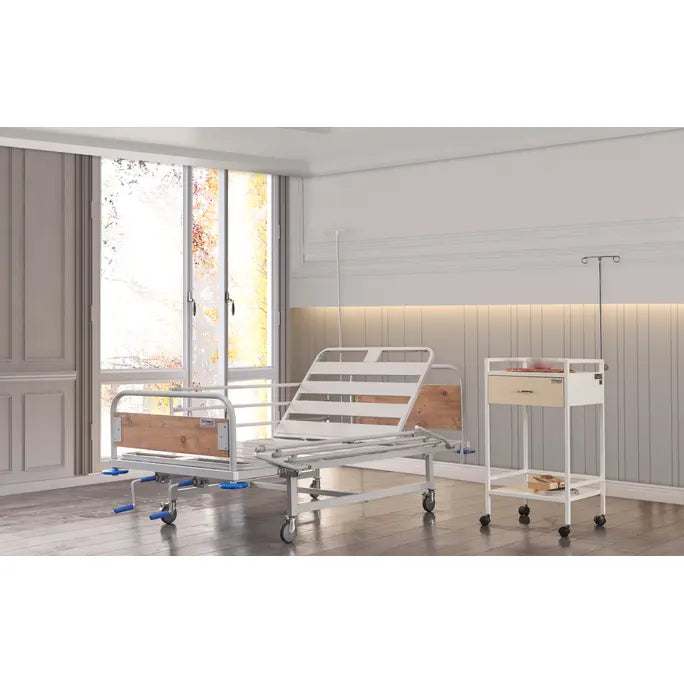 Pat spital, 3 sectiuni reglabile, capete material lemnos TM-D 4017
