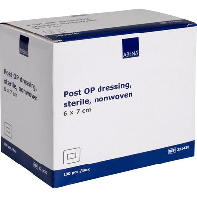 ABENA Plasturi sterili din material netesut ,antibacterieni,Post OP, 6 x7 cm, 100 buc.