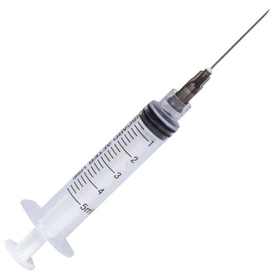 Seringi Luer Lock 5ml, PRIMA, cu ac 22G, 100 bucati