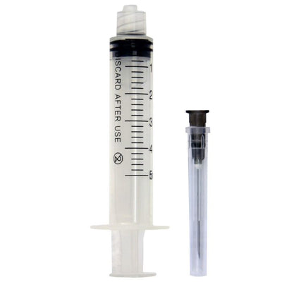 Seringi Luer Lock 5ml, PRIMA, cu ac 22G, 100 bucati