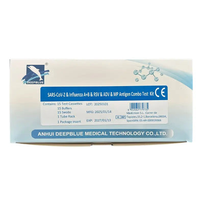 Test rapid antigen Combo 6 în 1 Deepblue, Gripă A/B, COVID-19, RSV, Adenovirus și Mycoplasma