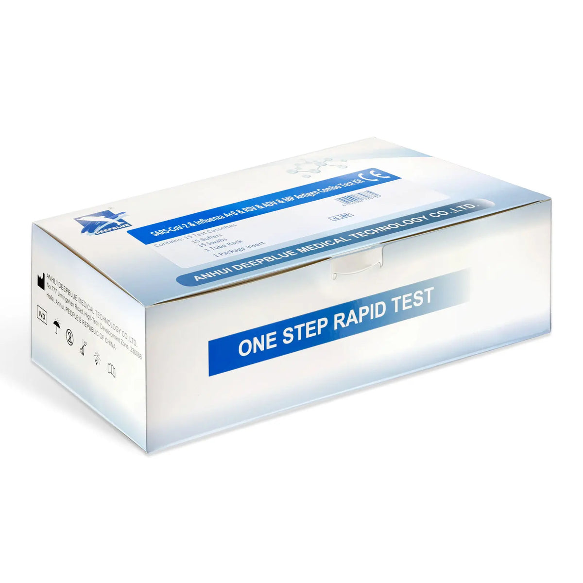 Test rapid antigen Combo 6 în 1 Deepblue, Gripă A/B, COVID-19, RSV, Adenovirus și Mycoplasma